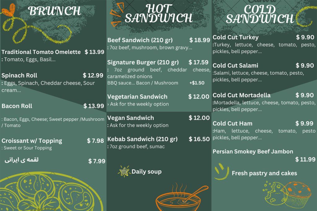 Food Menu - Noon o Alef